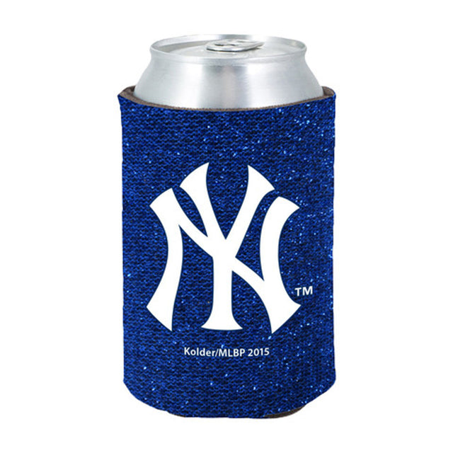 Porta latas de cerveza Kolder Kaddy de los Yankees de Nueva York, color azul marino, con purpurina