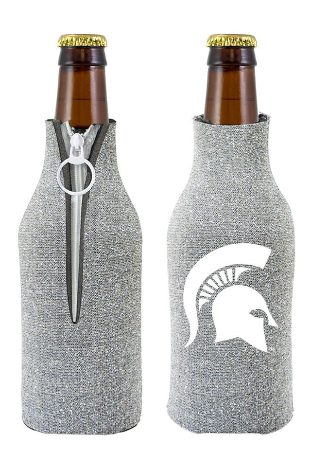 Portabotellas para traje de los Spartans de Michigan State, plateado brillante