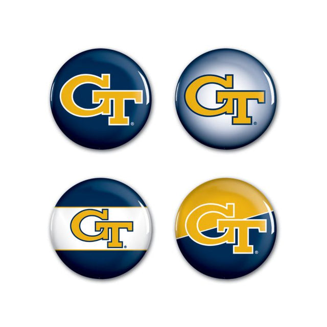 Georgia Tech Yellow Jackets Button 4 Pack 1 1/4" Rnd