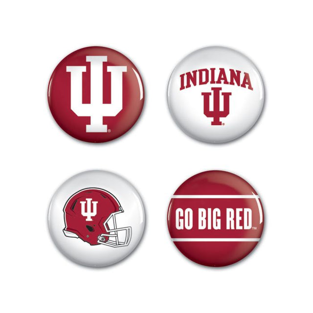 Indiana Hoosiers Button 4 Pack 1 1/4" Rnd