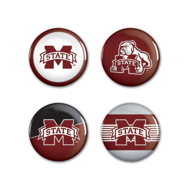 Mississippi State Bulldogs Button 4 Pack 1 1/4" Rnd