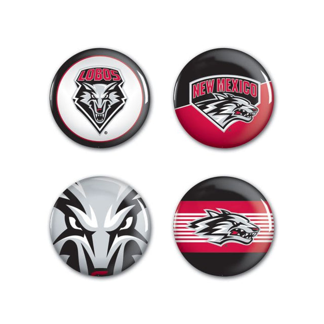 New Mexico Lobos Button 4 Pack 1 1/4" Rnd