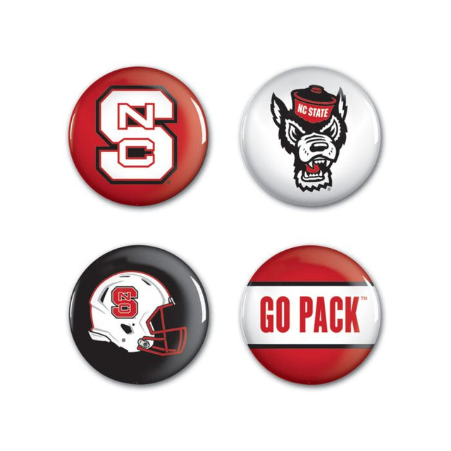 NC State Wolfpack Button 4 Pack 1 1/4" Rnd