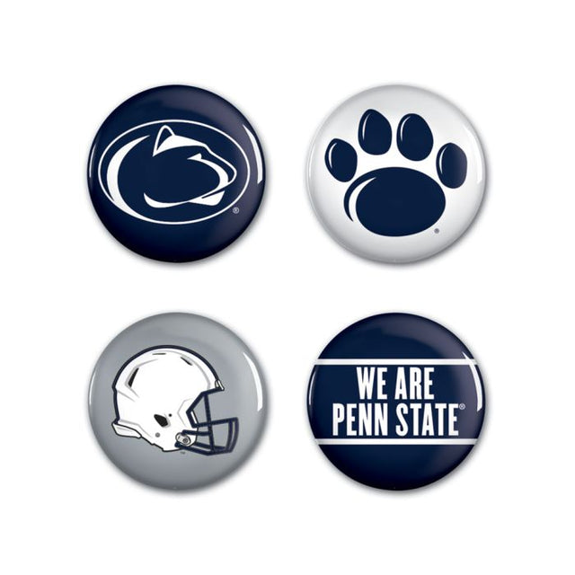 Paquete de 4 botones de los Penn State Nittany Lions de 1 1/4" de diámetro