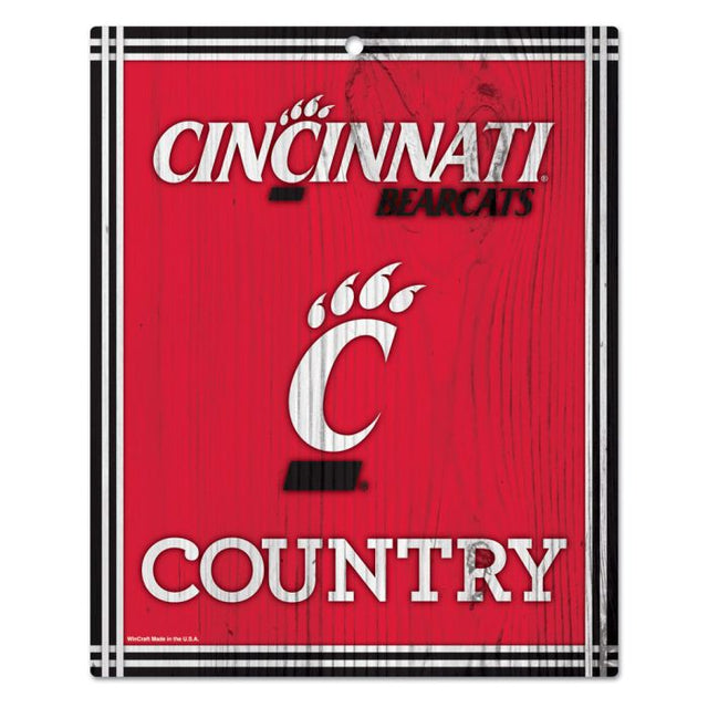 Letrero de madera de los Cincinnati Bearcats de 10" x 13"