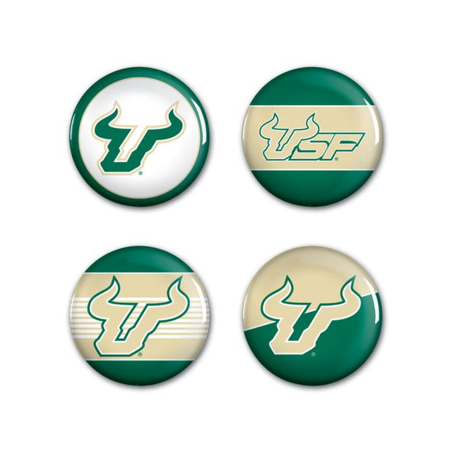 Paquete de 4 botones de los South Florida Bulls de 1 1/4" de diámetro