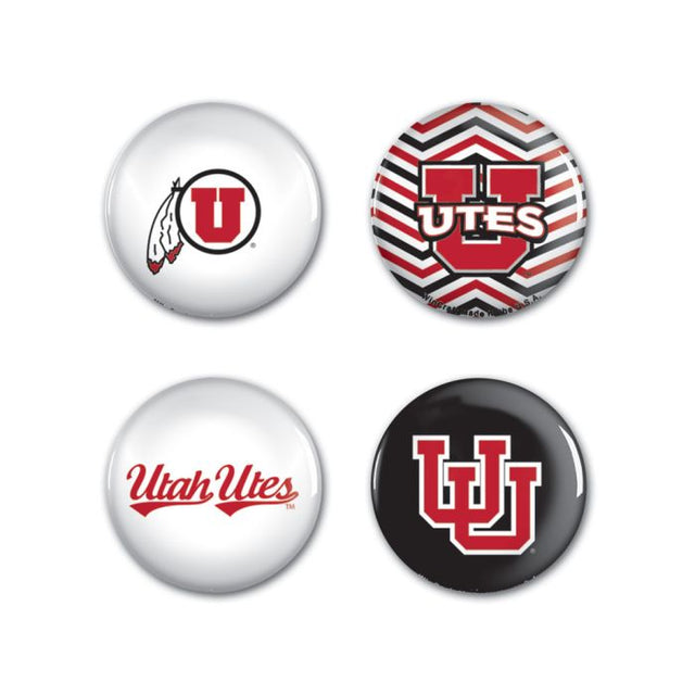 Utah Utes Button 4 Pack 1 1/4" Rnd