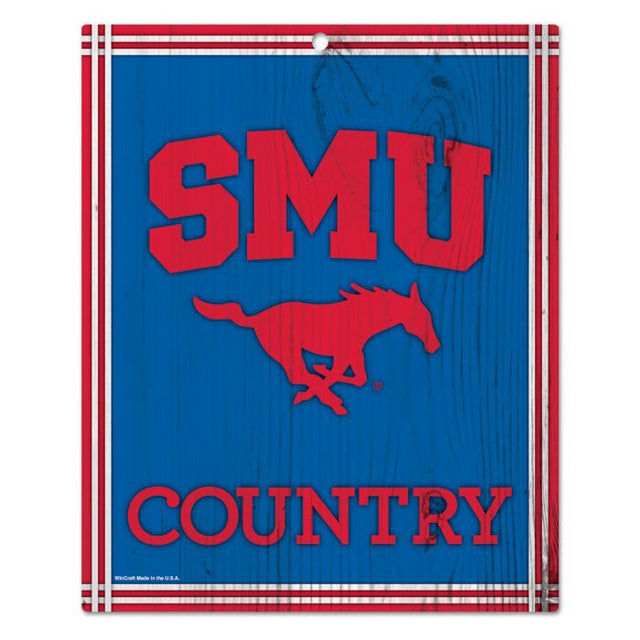 Southern Methodist Mustangs Wood Sign 10" x 13"