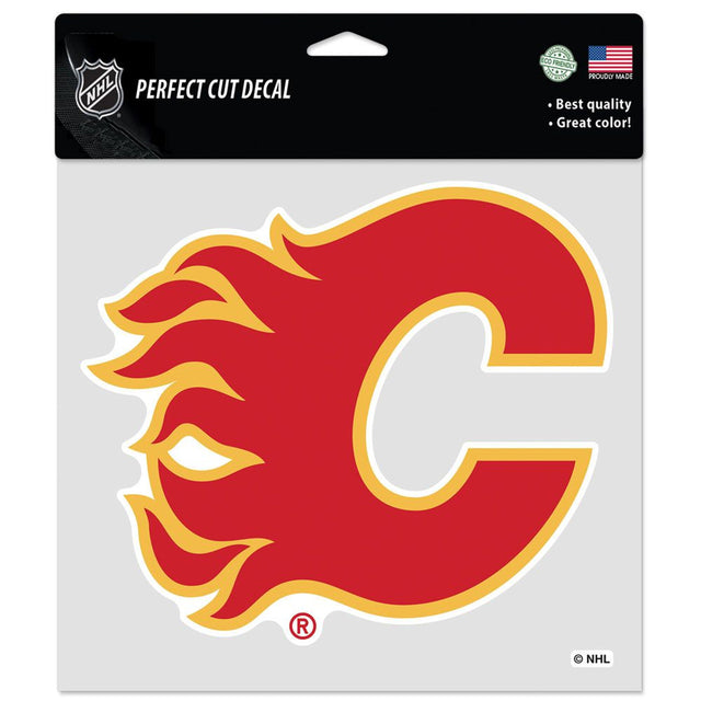 Calcomanía de Calgary Flames de 8 x 8 pulgadas con corte perfecto y color