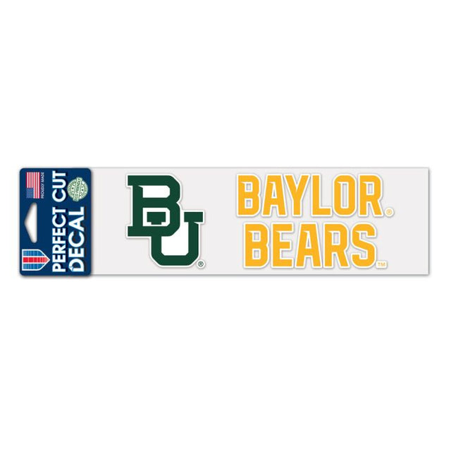 Calcomanías de corte perfecto de los Baylor Bears de 3" x 10"