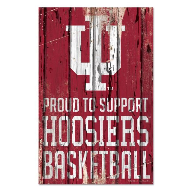 Indiana Hoosiers Wood Sign 11" x 17" 1/4" thick