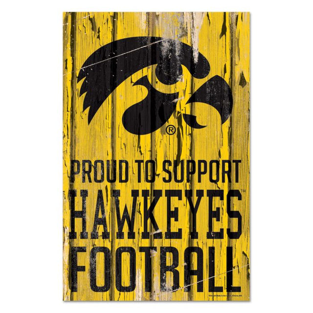 Iowa Hawkeyes Wood Sign 11" x 17" 1/4" thick