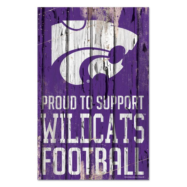 Letrero de madera de Kansas State Wildcats, 11" x 17", 1/4" de grosor