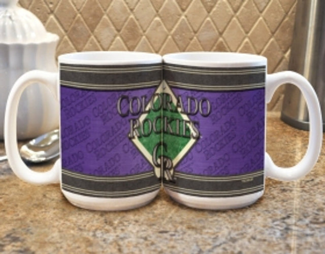 Taza de café de los Colorado Rockies, estilo fieltro