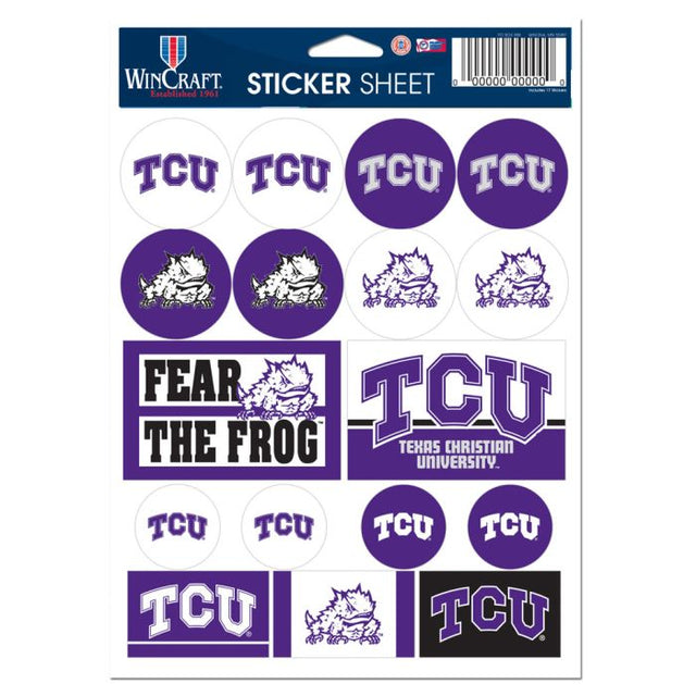 TCU Horned Frogs Vinyl Sticker Sheet 5" x 7"