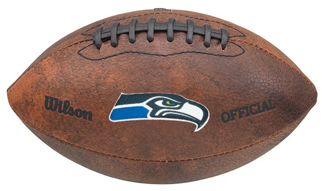 Balón de fútbol retro de 9" con logotipo en color de los Seattle Seahawks