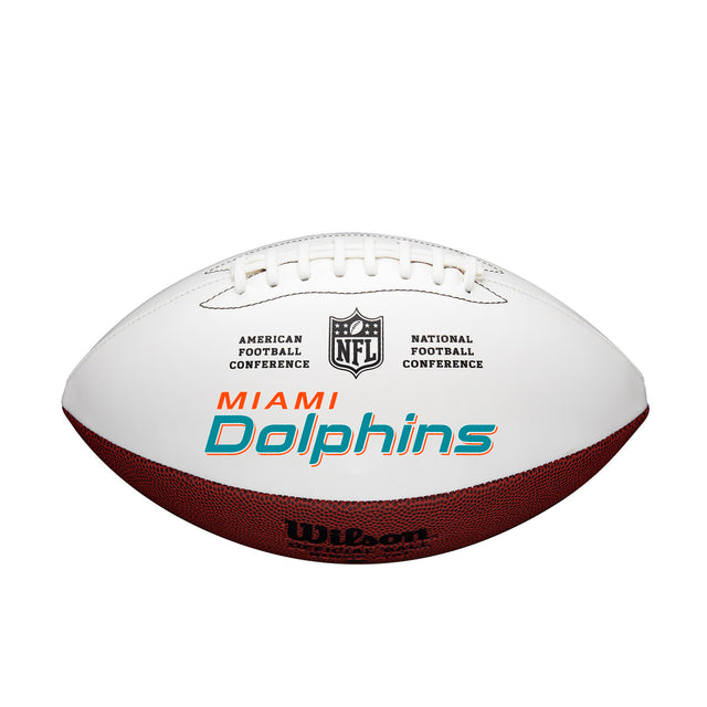 Balón de fútbol de los Miami Dolphins en tamaño completo para autografiar