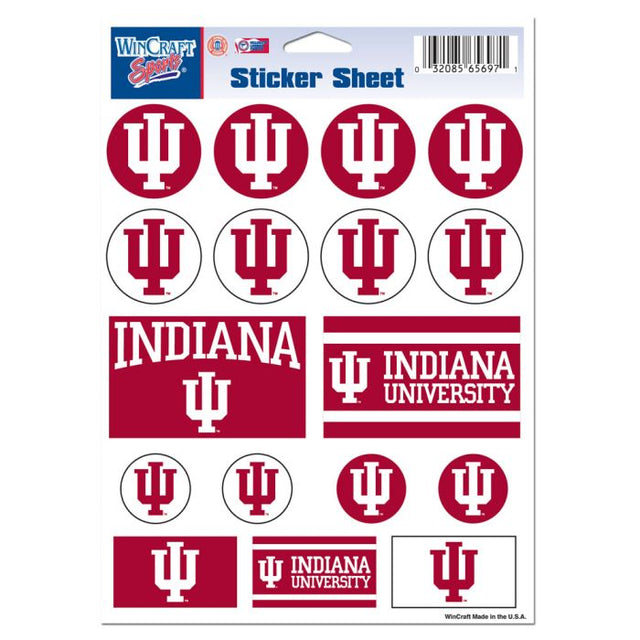 Indiana Hoosiers Vinyl Sticker Sheet 5" x 7"