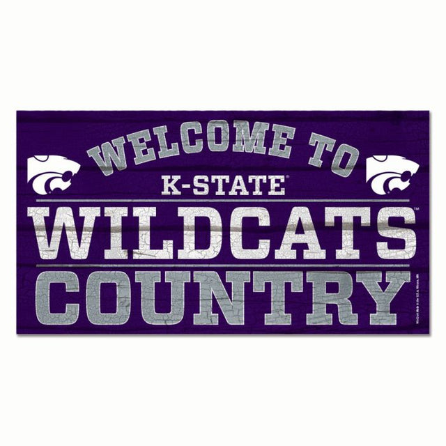 Kansas State Wildcats Wood Sign 13"x24" 1/4" thick