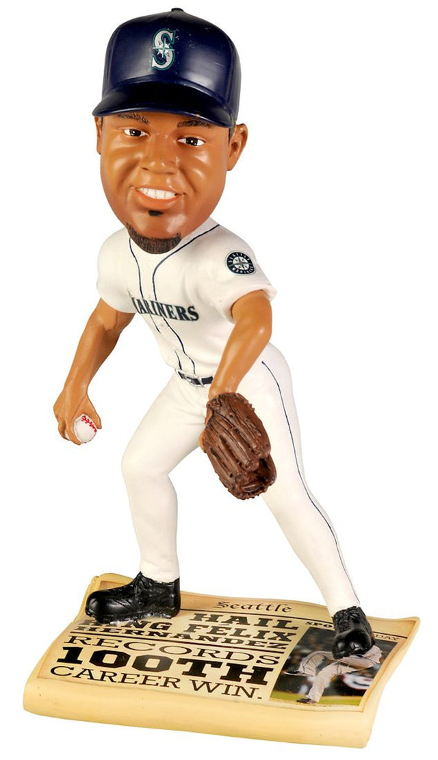 Seattle Mariners Felix Hernandez Bobblehead with Newspaper Base CO