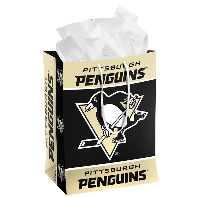 Bolsa de regalo mediana de los Pittsburgh Penguins