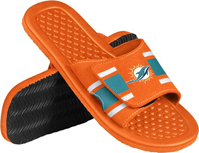 Miami Dolphins Men Stripe Sport Slide - (1 Pair) - L