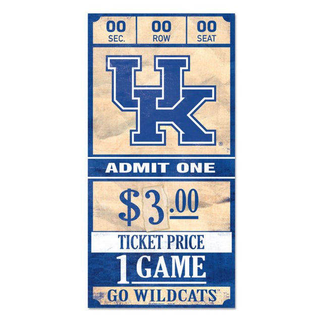 Kentucky Wildcats ticket Wood Sign 6x12 3/8" thick