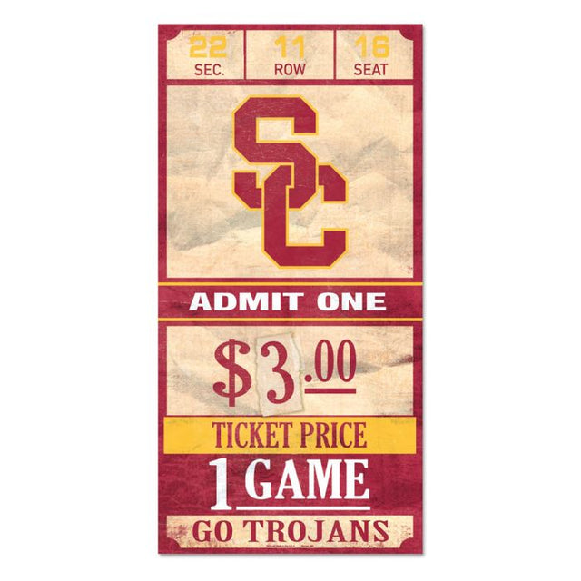 USC Trojans Wood Sign 6x12 3/8" thick