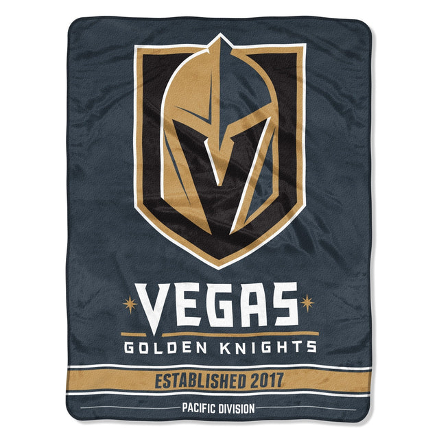 Manta Vegas Golden Knights de 46 x 60 pulgadas con diseño micro Raschel Break Away enrollada