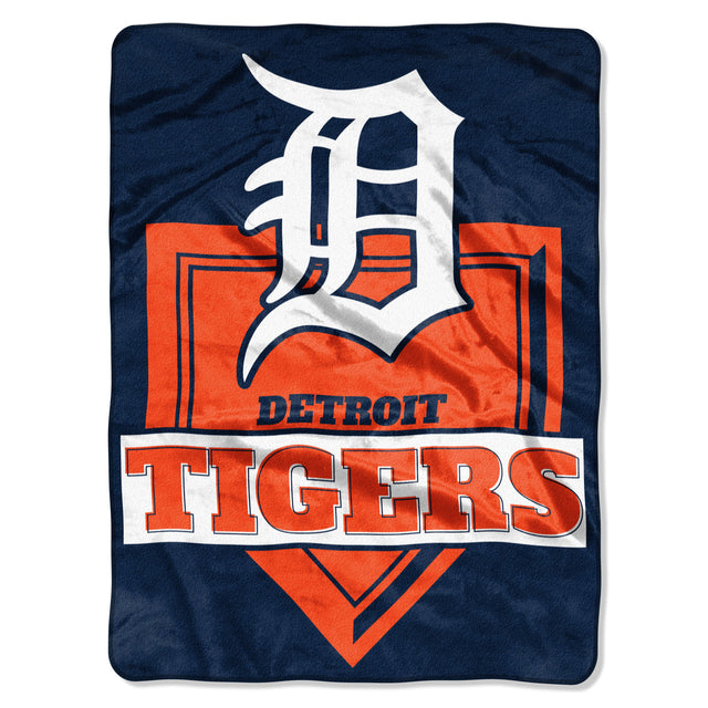 Detroit Tigers Blanket 60x80 Raschel Home Plate Design