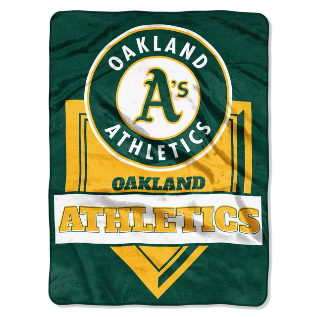 Manta de los Atléticos de Oakland de 60 x 80 cm, diseño de placa de home de Raschel