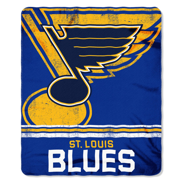 Manta de St. Louis Blues de 50 x 60 pulgadas con diseño desteñido de vellón