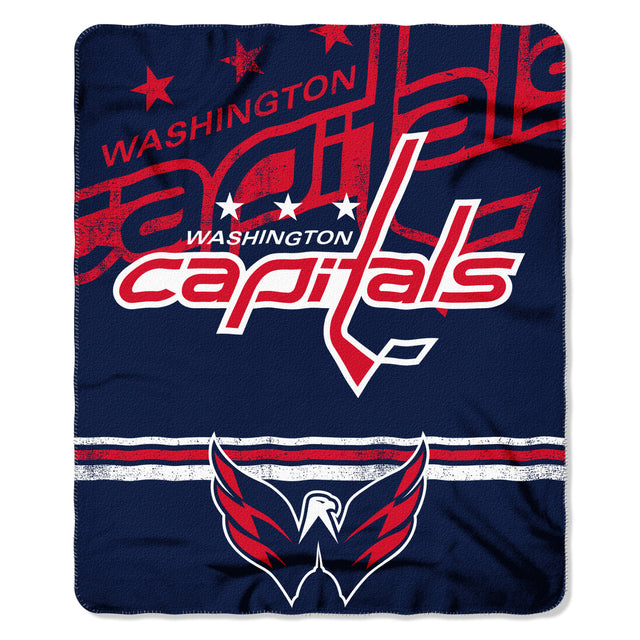 Manta de forro polar de Washington Capitals de 50 x 60 pulgadas con diseño desteñido