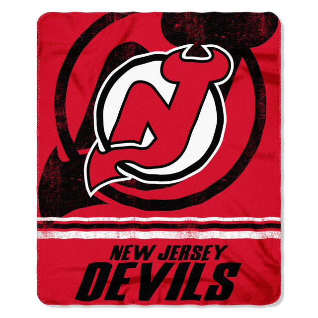 Manta de vellón de los New Jersey Devils de 50 x 60 pulgadas con diseño desteñido