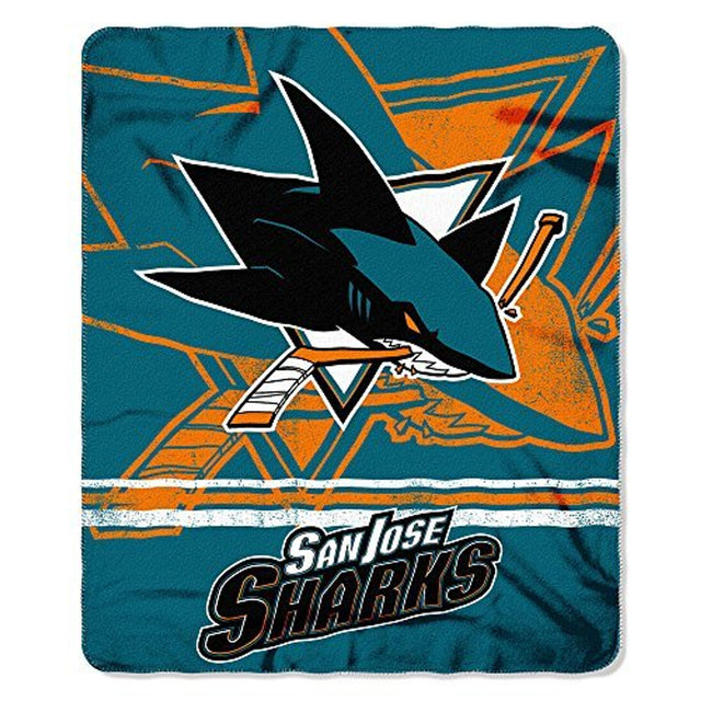 Manta de los San Jose Sharks de 50 x 60 pulgadas con diseño de vellón que se desvanece