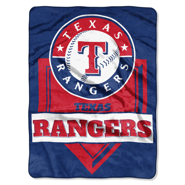 Texas Rangers Blanket 60x80 Raschel Home Plate Design