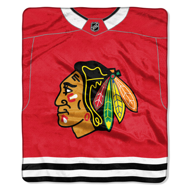 Manta de los Chicago Blackhawks de 50 x 60 cm con diseño de camiseta de Raschel