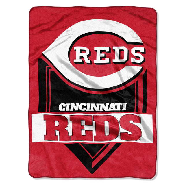 Manta de los Cincinnati Reds de 60 x 80 con diseño de placa de home de Raschel