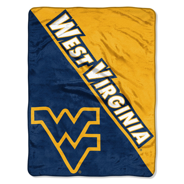 Manta enrollada de los West Virginia Mountaineers, diseño de microraschel de 46 x 60 pulgadas y media tinta