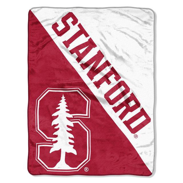 Manta Stanford Cardinal de 46 x 60, diseño de microraschel en semitono enrollada