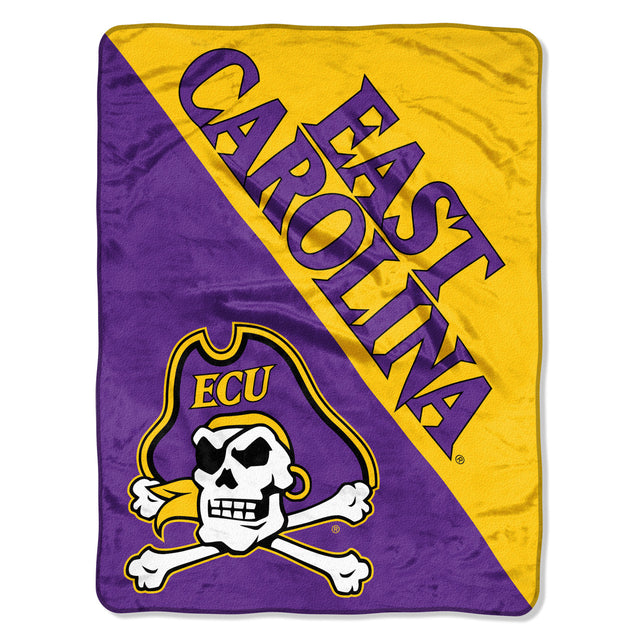 East Carolina Pirates Blanket 46x60 Micro Raschel Halftone Design Rolled