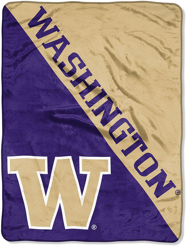 Washington Huskies Blanket 46x60 Micro Raschel Halftone Design Rolled