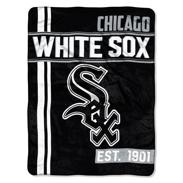 Manta de los Chicago White Sox de 46 x 60 pulgadas con diseño Micro Raschel Walk Off enrollada