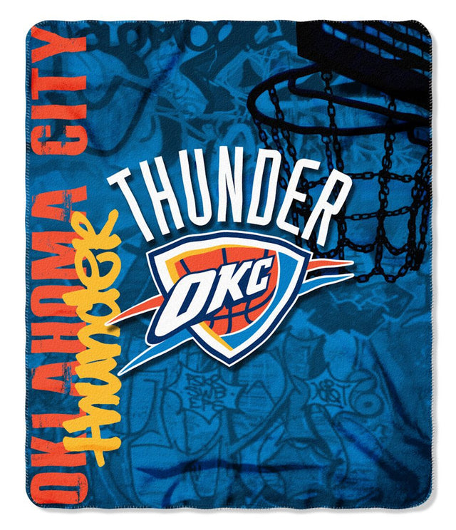 Manta de vellón de Oklahoma City Thunder de 50 x 60 pulgadas con diseño Hard Knock