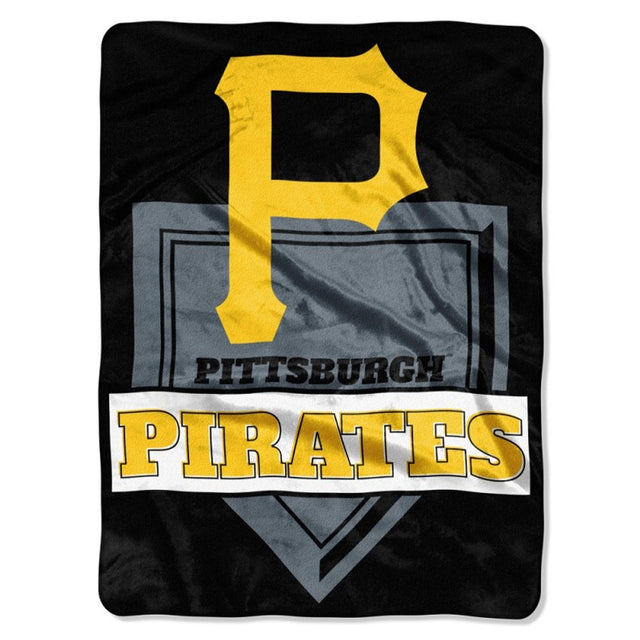 Manta de los Piratas de Pittsburgh de 60 x 80 cm, diseño de placa de home de Raschel