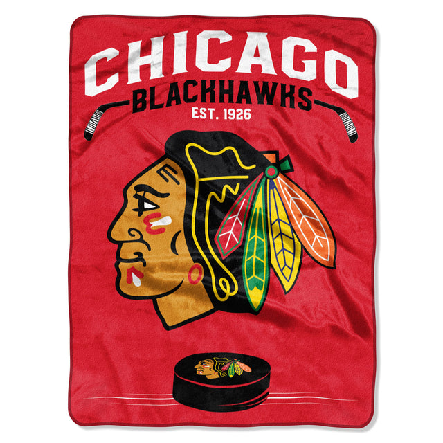 Manta de los Chicago Blackhawks de 60 x 80 cm con diseño inspirado en Raschel