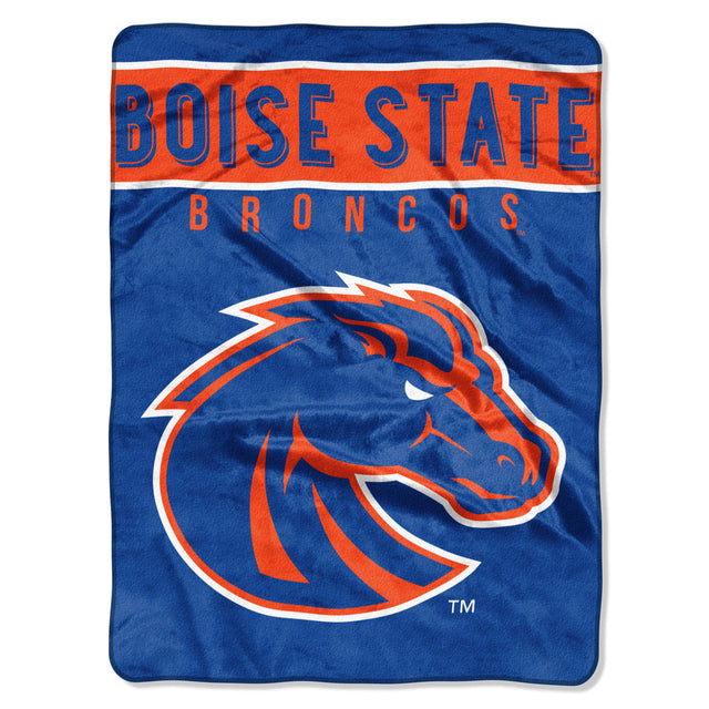 Manta de los Boise State Broncos, diseño básico de Raschel, 60 x 80