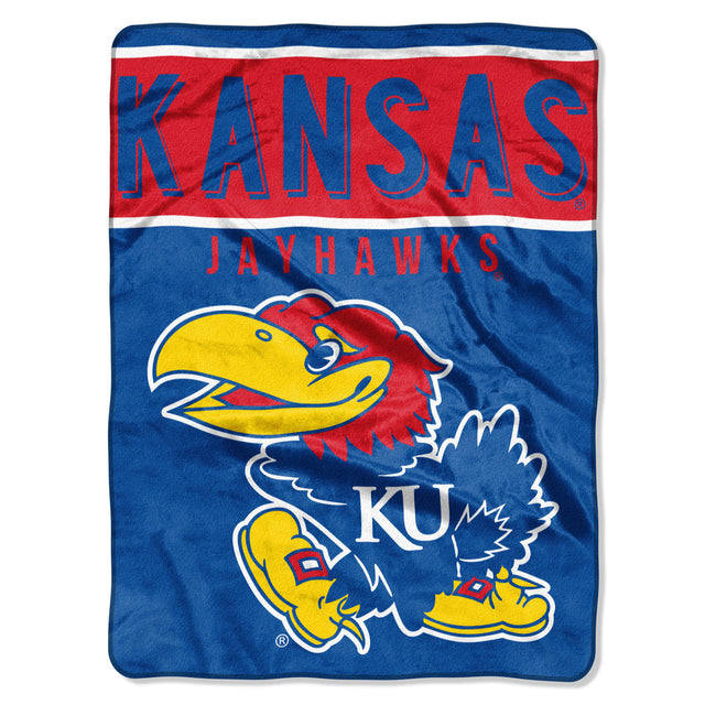 Manta de los Kansas Jayhawks de 60 x 80 con diseño básico de Raschel