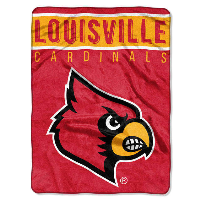 Manta de los Louisville Cardinals de 60 x 80 con diseño básico de Raschel