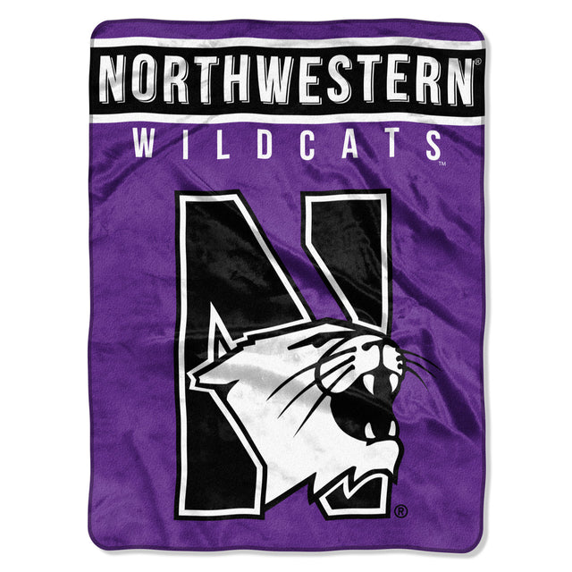 Manta Northwestern Wildcats 60x80 Diseño básico Raschel